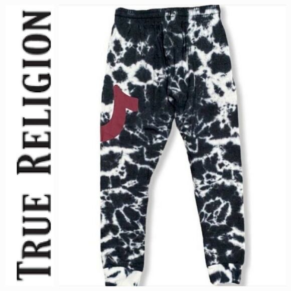 True Religion Horseshoe Logo Tie Dye Pocketed Joggers - Picture 1 of 9